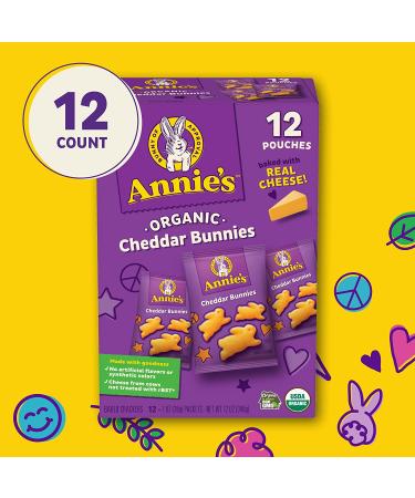 Annie's Organic Cheddar Bunnies - 12 ct Snack Crackers (Pack of 4) - Healthy & Delicious! - Buy Online on GoSupps.com