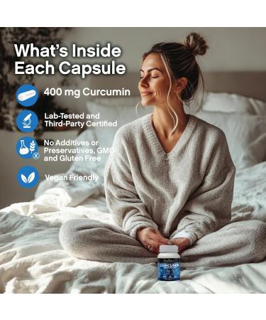 CURCUMIN with PIPERINE for Increased Absorption 1200mg Vegan GMO Free Gluten Free 60 Veggie Capsules 60 Servings by CONFIDENT HEALTH - Buy Online on GoSupps.com