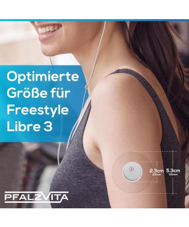 Pfalzvita Freestyle Libre 3 Pflaster - 25 Premium Water-Resistant Fixing Plasters | Skin-Friendly Self-Adhesive for 14 Days | Transparent Sensor Protection - Buy Online on GoSupps.com