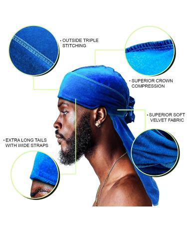6-Piece LEADUWAY Velvet Durag Set for 360 Waves - Purple Red Black Pink Yellow Blue - Buy Online on GoSupps.com