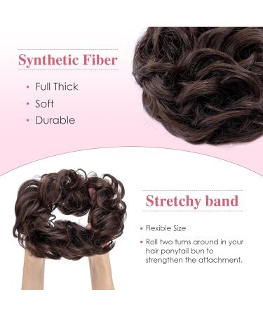 Buy Tess Hair Part with Rubber Band - 55g Medium Brown Synthetic Hair Tie for Large Buns | Haardutt Hair Extensions for Women & Girls - Buy Online on GoSupps.com