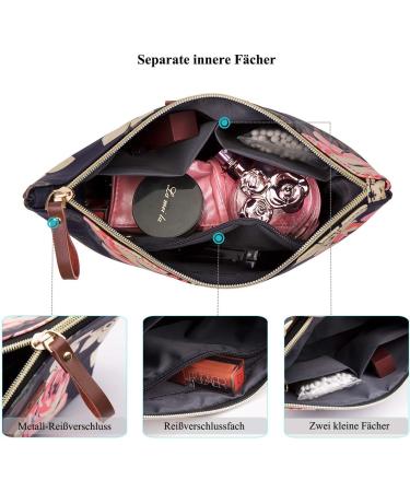 Shop Lokass 2-in-1 Cultural Bag | Waterproof Cosmetic & Travel Wash Bag for Women - Peony Design | 21x10x19cm - Buy Online on GoSupps.com