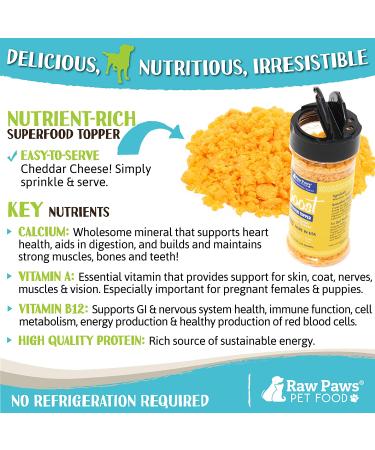 Raw Paws Boost Flavor & Nutrition Pet Food Toppers for Dogs & Cats - Made in USA - Grain-Free Seasoning for Wet, Dry or Raw Food - 3.6 oz - Buy Online on GoSupps.com