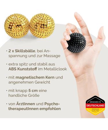 Buy 2x DBT Skills Hedgehog Balls | Magnetic High Stress Acupressure Balls for Stress Relief Massage & Mobility | Gold 47mm - Buy Online on GoSupps.com