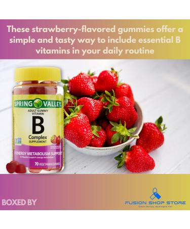 B Complex Gummies- Strawberry 70 Count (Pack of 1) Boxed by Fusion Shop Store - Buy Online on GoSupps.com
