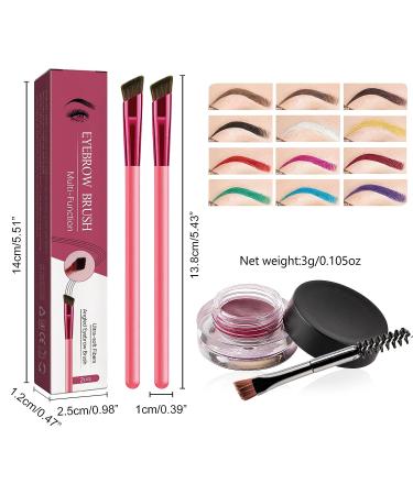 4D Hair Stroke Brow Stamp Brush Set with Eyebrow Cream - Light Brown | Ultra-Thin Angled Brush for Realistic Eyebrow Makeup - Buy Online on GoSupps.com