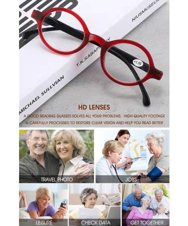 Vevesmundo Halbrand Retro Round Reading Glasses Set - Vintage Clear Visual Aid for Men - 4 Pieces 1.75x - Buy Online on GoSupps.com