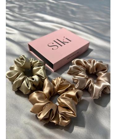 SLKI Premium Silk Hair Scrunchies - Soft Gentle Oversized Frizz-Reducing Hair Ties | Mulberry Silk | Stylish & Durable - Buy Online on GoSupps.com