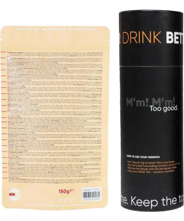  WOW TEA WOW TEA - Herbal Tea for Weight Loss | Detoxifying Tea - Body Cleansing and Bloating Relief | Ayurveda Wellness Tea + Tea Thermos with Infuser - 150g + 500ml | 100% Natural | Made in the EU - Buy Online on GoSupps.com