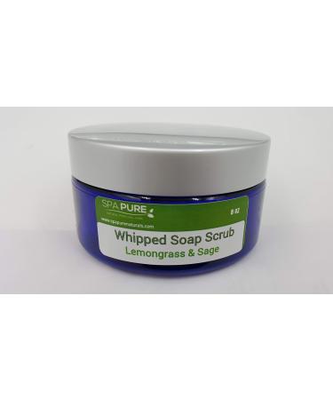 Spa Pure Lemongrass Sage Scrub: LEMONGRASS & SAGE - Whipped Soap + Scrub - Cleans and Exfoliates moisturizing 8 oz