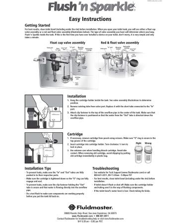 Fluidmaster 8102P8 Flush 'n Sparkle Automatic Toilet Bowl Cleaning System Refills - Blue 2-Pack - Buy Online on GoSupps.com