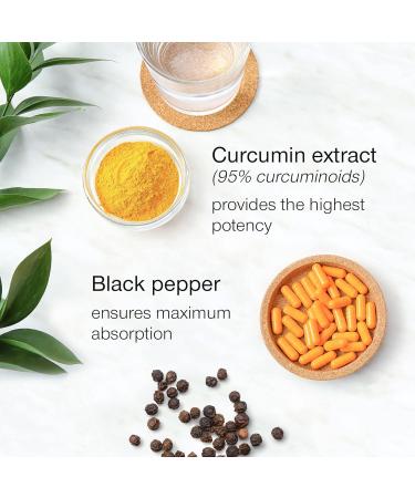 Turmeric Curcumin Capsules High Strength with Black Pepper - Pure Curcumin Extract with 95% Curcuminoids - 60 Tablets One a Day 500mg - Premium Turmeric Herbal Supplements - Enhanced Absorption - Buy Online on GoSupps.com