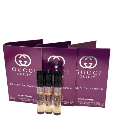 Gucci Guilty Elixir Sample Perfume Women Elixir Parfum Sample Pour Femme Spray 1.5 ml / 0.05 oz - set of 3