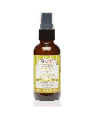 Shea Terra Namibian Marula Cold-Pressed Extra Virgin Oil | Nutrient-Rich  All Natural & Organic Oil with Essential Fatty Acid and Powerful Antioxidants for Dry and Mature Skin   2 oz Marula 2 Fl Oz (Pack of 1)
