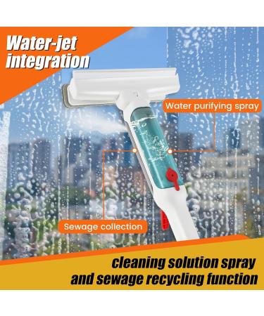Window Squeegee 75 Inch Water Spray Window Cleaner Anti-Scratch Window Washer Equipment with 4 Poles and 4 Scrubbing Clothes for Cleaning Mirror Shower Glass High Window Car CA - Buy Online on GoSupps.com