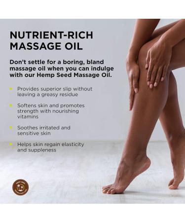 Hemp Seed Massage & Body Oil - Nourishing & Moisturizing | Vegan Cruelty-Free | Naked In The Woods - 8 fl. oz - Buy Online on GoSupps.com