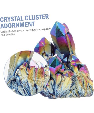 PLAFOPE House Ornaments Crystal Cluster Gem Ornament Decor for Table Crystal Decoration Unique Crystal Cluster Energy Colorful 4.00X3.00X3.00CM - Buy Online on GoSupps.com