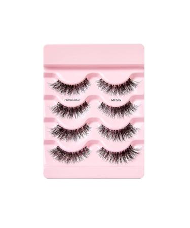 KISS Blowout Lash Collection - 4 Pairs Reusable Eyelashes with Glue | Pompadour Style | International Shipping  - Buy Online on GoSupps.com