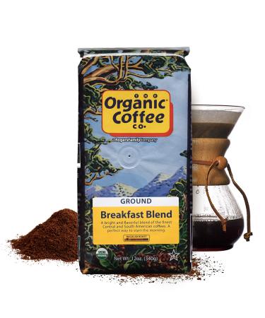 Organic Coffee Co. Breakfast Blend - 12oz Medium Light Roast USDA Organic Ground Coffee - Buy Online on GoSupps.com