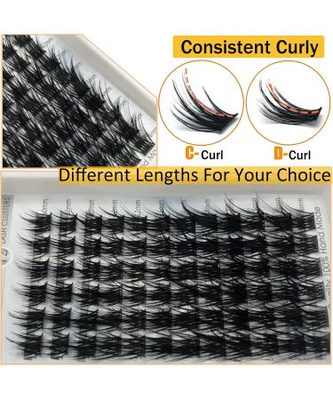 Shop Kmilro Lash Clusters - 72 Pcs DIY Eyelash Extensions C D Curl 10-16mm Mega Volume Fluffy & Natural - Perfect for At Home Use - Buy Online on GoSupps.com
