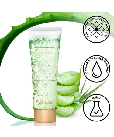 Dead Sea Premier Natural Aloe Vera Gel Organic pure for Face Hair and Body good for Sun Burn Relief Bug or Insect Bites Dry Damaged Aging skin Razor Bumps & Acne. silky non-tacky 4.25Fl.oz - Buy Online on GoSupps.com