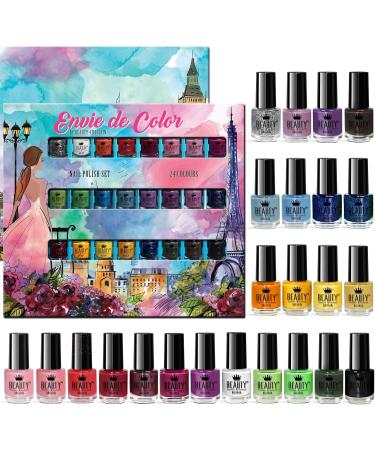 Beauty4Britain Nail Polish Varnish Set 48 Modern Colours + 2 Nail Art Sticker Sets + 2 Display Boxes - Buy Online on GoSupps.com