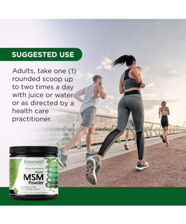 Emerald Labs MSM Powder 4,000mg - Plant-Sourced Joint & Collagen Support - 8 oz - Buy Online on GoSupps.com