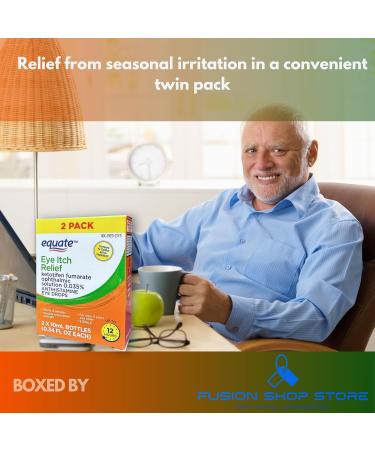 Eye Itch Relief Antihistamine Drops- 2 Bottle (0.34 fl oz Each) Boxed by Fusion Shop Store - Buy Online on GoSupps.com