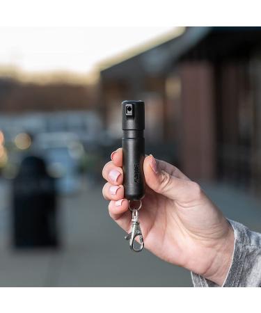 SABRE Mighty Discreet Pepper Spray - Ultra-Compact Design - 16 Bursts - 12-Foot Range - UV Marking Dye - Key Chain - Black - Buy Online on GoSupps.com