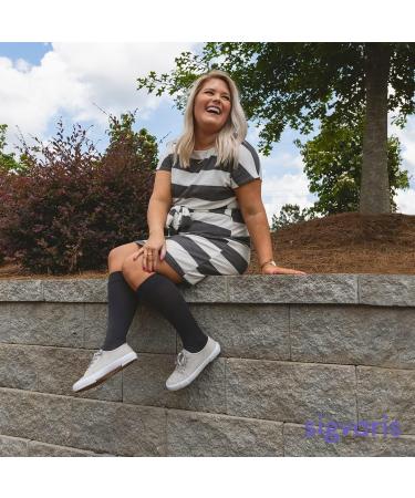 Sigvaris Women’s Essential Cotton 230 Closed Toe Calf-High Socks 20-30mmHg - Medium Long - Light Beige | International Shipping Available - Buy Online on GoSupps.com