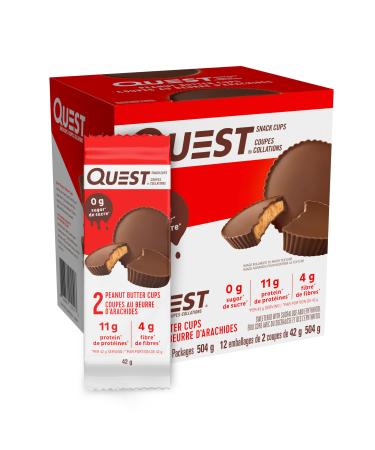 Quest Nutrition Peanut Butter Cups High Protein Low Carb Low Sugar Keto Friendly 11g Protein 1g Sugar 12ct Regular Cups