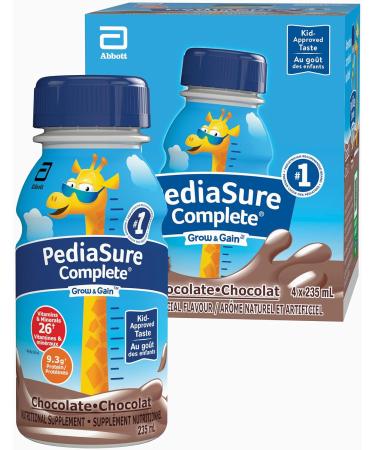 PediaSure Complete Nutritional Supplement 4 x 235 mL Chocolate Kids nutritional shake & PediaSure Complete Reduced Sugar 33% Less Sugar Nutritional Supplement 4 X 235 ml Vanilla 940 ml - Buy Online on GoSupps.com