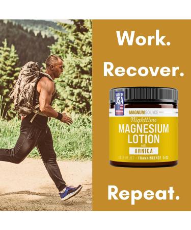 Magnum Solace Nighttime Magnesium Lotion with Arnica Soothing Relief & Relaxation Highly Concentrated Magnesium for Muscles & Joints Apply to Legs or Feet Before Bed Skin-Friendly - Buy Online on GoSupps.com