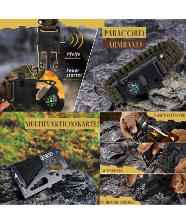 Survival Kit for Men - Emergency Gear & Equipment, Hunting, Fishing, Camping Accessories - Birthday Gift for Husband, Dad, Boyfriend - 14 in 1 Cool Gadget - Buy Online on GoSupps.com