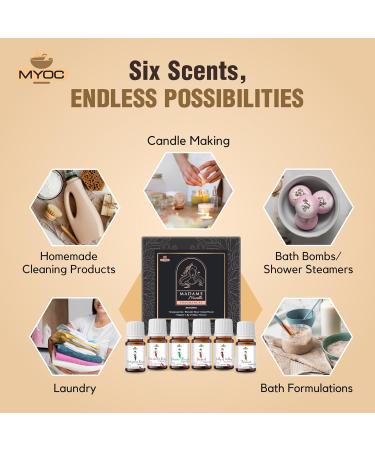 Madame Moselle Essential Oils Gift Set - 10ml Pack of 6 for Aromatherapy Candle Making Soap Making & Bath Bombs | International Shipping - Buy Online on GoSupps.com