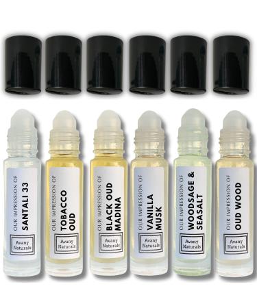 Pheromone Perfume Oil Set Men & Women - Roll On Body Oil Unisex Fragrance Cologne Replicant Scented Gourmand Scents Travel Size 6 Pc (Unisex)