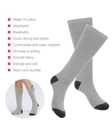 Winter Skiing Electric Heating Socks - Unisex Cotton Material, Grey, Thickened - Buy Online on GoSupps.com