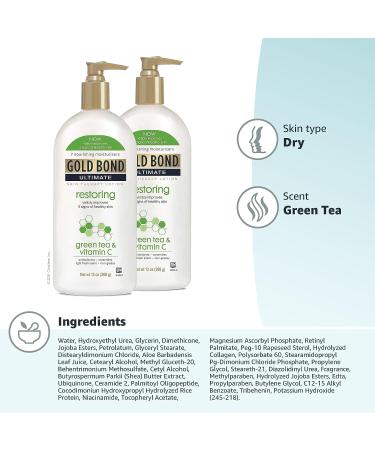 Gold Bond Restoring Skin Therapy Lotion 13 oz. with Green Tea & Vitamin C - Hydrating and Nourishing Formula - Buy Online on GoSupps.com