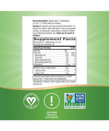 Nature's Way Organic MCT Oil 30 fl oz - Pure, Healthy Fuel for Energy & Wellness - Buy Online on GoSupps.com