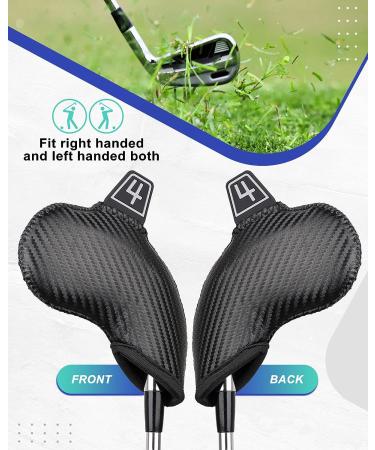 10pcs Black Leather Iron Golf Head Club Set Covers for Callaway, Taylormade, Ping, Cobra - RH and LH Compatible - Buy Online on GoSupps.com