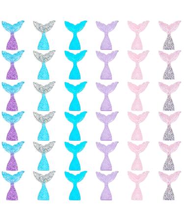 36 Pieces Resin Mermaid Tail Cake Cupcake Toppers Mini Mermaid Tail Figurines Mermaid Tail Cupcake Decorations for Mermaid Party Favors Birthday Party Decoration Baby Shower Party Supplies