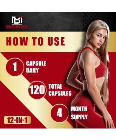 BMVINVOL (2 Packs) Premium Psyllium Husk Capsules - 4 Months Supply - Ginger Fenugreek Turmeric - Psyllium Fiber Capsules for Supports Digestion & Regularity - Buy Online on GoSupps.com