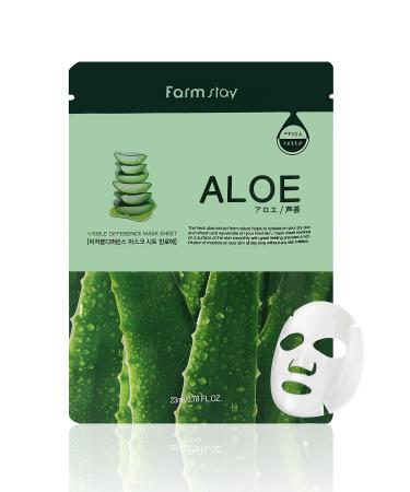 Farmstay Korean Aloe Hydration Facial Mask Sheet(Pack of 10) / Good for Dry and Dull Skin / Good for Soothing and Hydrating Description change to:"Let it brighten your day"