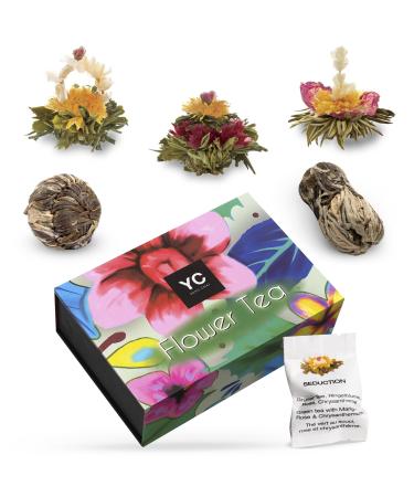Yc Yang Chai Teblumen Mix "Admira" - 6 bloomed green tea in noble magnetic box for trying - 5 different varieties - XXL tea blower blooming tea - gift for women mother tea lovers green tea tea tea - Buy Online on GoSupps.com