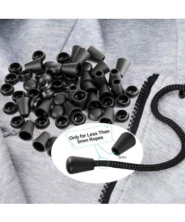 Inovat 20 Pcs Black Plastic Cord Lock Stopper Detachable Cap for Lanyard Backpack Clothing - Buy Online on GoSupps.com