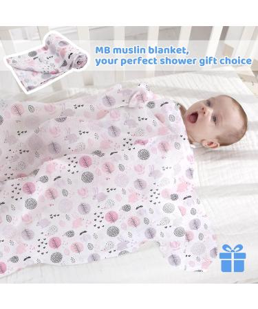 Miracle Baby Muslin Swaddle Blanket | Cotton Summer | 110x150cm | Hedgehog and Rabbit Design | for Boys and Girls | Lightweight Breathable Layer - Buy Online on GoSupps.com