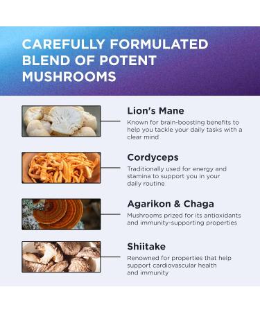 DR. EMIL NUTRITION 10 Mushroom Supplement for Mental Clarity Focus & Immune Support - Functional Mushroom Nootropic Supplement with Lions Mane Extract Cordyceps Turkey Tail & More - Buy Online on GoSupps.com