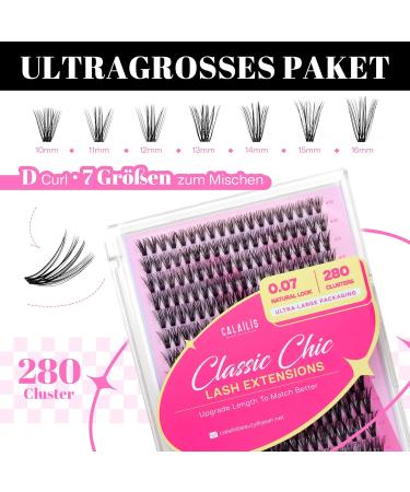 Calailis DIY Eyelash Extensions Set - 280 Pieces D Curl Individual Lashes with Adhesives Remover & Applicator | Perfect 40D Lash Extension Kit for Perfect Lashes - Buy Online on GoSupps.com