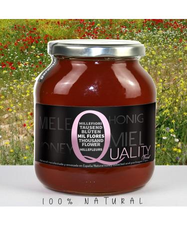 100% Pure Bee Honey. Raw Honey. 1 Kg. Produced in Spain. Unpasteurized and unheated. High quality artisan. Glass jar. Great variety of exquisite flavors. (Mille Fleurs) - Buy Online on GoSupps.com