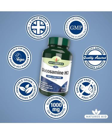 Natures Aid Glucosamine HCl 1000mg Vegan Shellfish-Free Tablets - 90ct - Buy Online on GoSupps.com